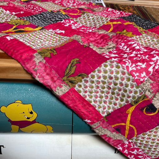 pink patchwork baby blanket