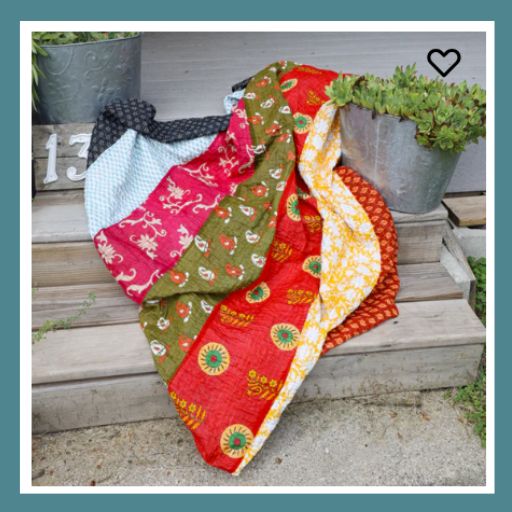 Boho Kantha blanket
